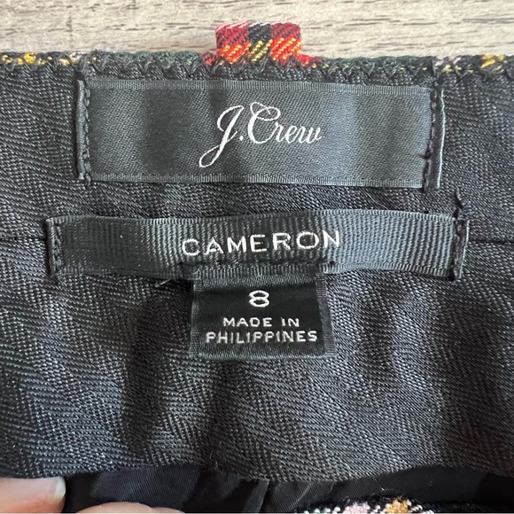 J. Crew Cameron Red Holiday Wool Blend Plaid Ankle Pants 8 - Picture 6 of 6
